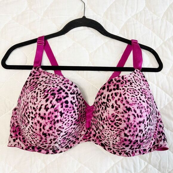 Torrid Women's 42DD Pink Leopard Print Underwire Bra Adjustable Straps - Picture 1 of 7